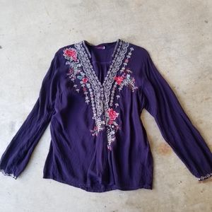 Johnny Was Embroidered Blouse